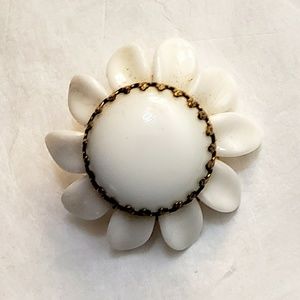 Vintage Signed W. Germany Flower Brooch 1-1/8"